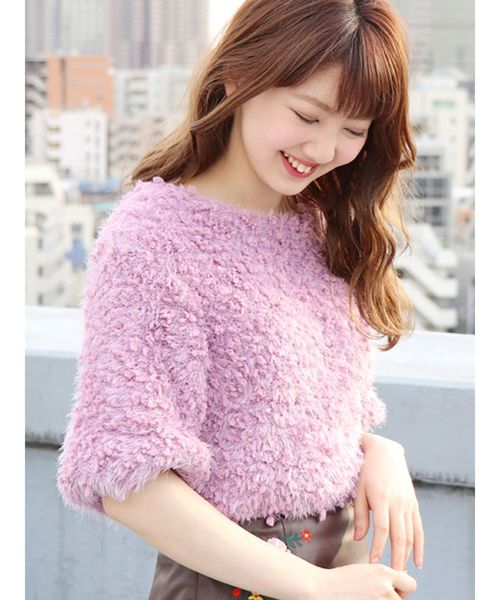 Dazzlin ダズリン の もこもこモールショートニット ニット セーター Wear