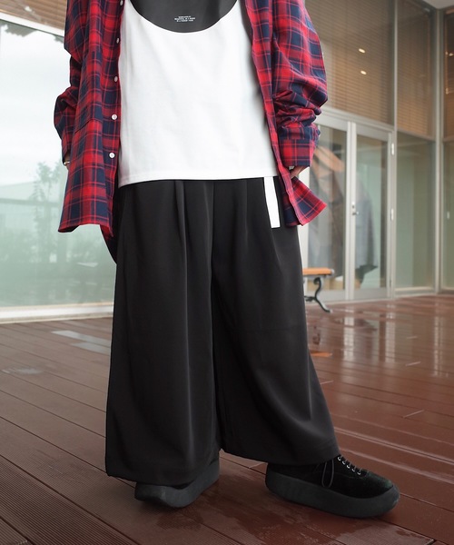 rovtski（ロフトスキー）の「rovtski グレンチェックも登場！【トレンドのワイドパンツ】ハカマパンツ/7B17072901（スラックス・メンズ・ブラック/グレー/ブラック系その他/ブラック系その他2/グレー系その他/ブラウン系その他・FREE）」の3枚目の写真