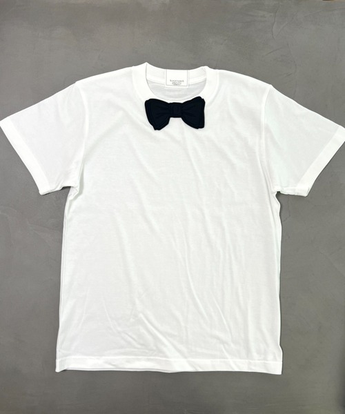 SUPERTHANKS（スーパーサンクス）の「蝶ネクタイワッペンベーシックビッグシルエットTシャツ（Tシャツ/カットソー・メンズ・ホワイト/ブラック/ホワイト×ブルー/ブラック系その他6/ホワイト系その他7/ホワイト×ブラック/ブラック×グレー/ホワイト系その他6/ブラック系その他7・L/S/M/XS/XL）」の4枚目の写真