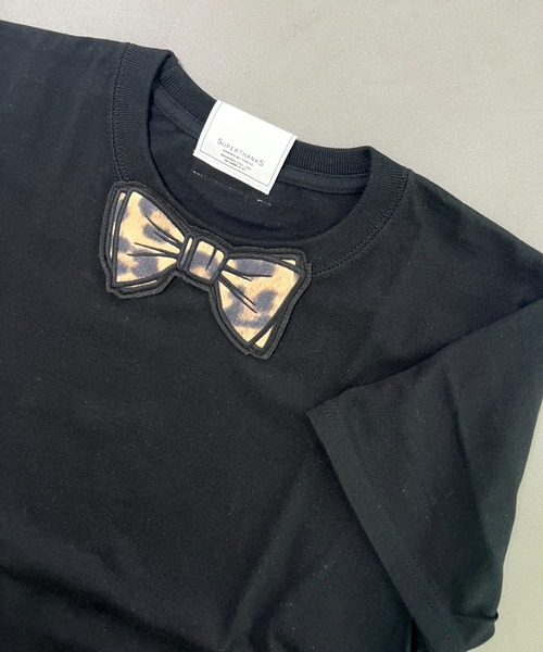 SUPERTHANKS（スーパーサンクス）の「蝶ネクタイワッペンベーシックビッグシルエットTシャツ（Tシャツ/カットソー・メンズ・ホワイト/ブラック/ホワイト×ブルー/ブラック系その他6/ホワイト系その他7/ホワイト×ブラック/ブラック×グレー/ホワイト系その他6/ブラック系その他7・L/S/M/XS/XL）」の8枚目の写真