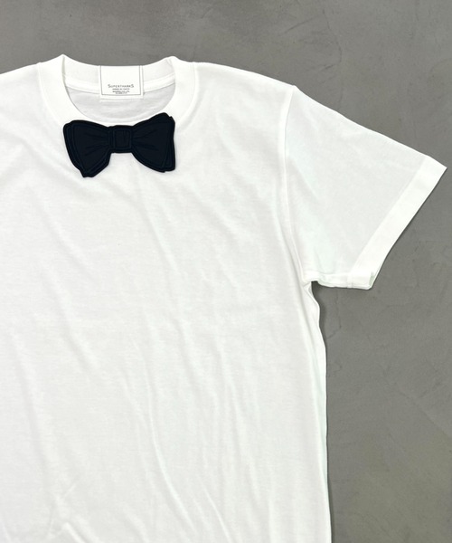 SUPERTHANKS（スーパーサンクス）の「蝶ネクタイワッペンベーシックビッグシルエットTシャツ（Tシャツ/カットソー・メンズ・ホワイト/ブラック/ホワイト×ブルー/ブラック系その他6/ホワイト系その他7/ホワイト×ブラック/ブラック×グレー/ホワイト系その他6/ブラック系その他7・L/S/M/XS/XL）」の12枚目の写真