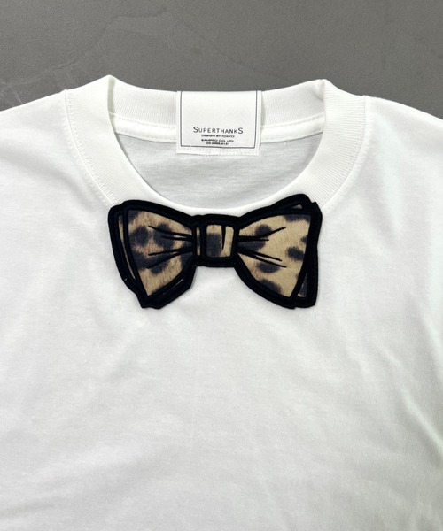 SUPERTHANKS（スーパーサンクス）の「蝶ネクタイワッペンベーシックビッグシルエットTシャツ（Tシャツ/カットソー・メンズ・ホワイト/ブラック/ホワイト×ブルー/ブラック系その他6/ホワイト系その他7/ホワイト×ブラック/ブラック×グレー/ホワイト系その他6/ブラック系その他7・L/S/M/XS/XL）」の13枚目の写真