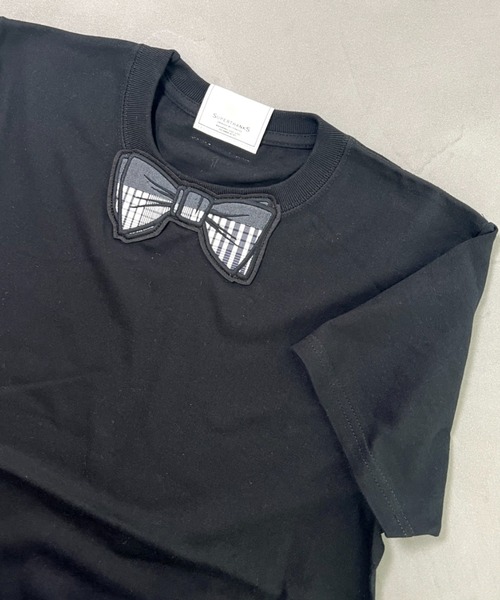 SUPERTHANKS（スーパーサンクス）の「蝶ネクタイワッペンベーシックビッグシルエットTシャツ（Tシャツ/カットソー・メンズ・ホワイト/ブラック/ホワイト×ブルー/ブラック系その他6/ホワイト系その他7/ホワイト×ブラック/ブラック×グレー/ホワイト系その他6/ブラック系その他7・L/S/M/XS/XL）」の19枚目の写真