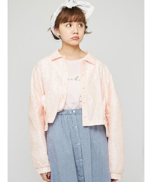 merry jenny（メリージェニー）の「bigシルエットレースジャケット（テーラードジャケット・レディース・ライトブルー/ピンク・FREE）」の14枚目の写真