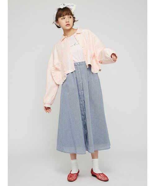 merry jenny（メリージェニー）の「bigシルエットレースジャケット（テーラードジャケット・レディース・ライトブルー/ピンク・FREE）」の6枚目の写真