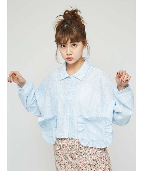 merry jenny（メリージェニー）の「bigシルエットレースジャケット（テーラードジャケット・レディース・ライトブルー/ピンク・FREE）」の9枚目の写真