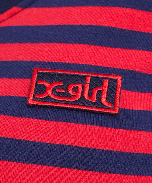 X-girl（エックスガール）の「BASIC BORDER H/S TOP（Tシャツ/カットソー・レディース・ブラック/グリーン/ネイビー・1/2）」の6枚目の写真