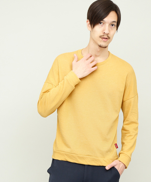 EMMA CLOTHES（エマクローズ）の「ライト裏毛ビッグシルエットプルオーバー（スウェット・メンズ・ホワイト/チャコール/イエロー/ライトグリーン・FREE）」の4枚目の写真