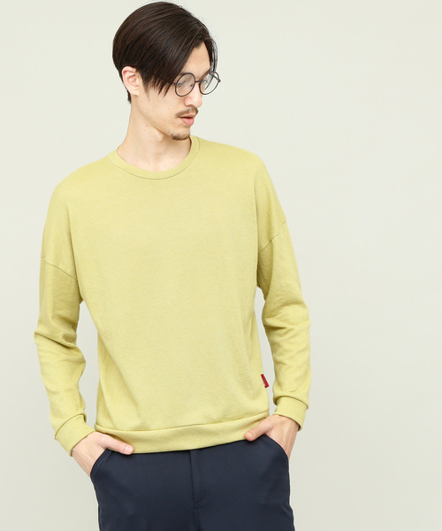 EMMA CLOTHES（エマクローズ）の「ライト裏毛ビッグシルエットプルオーバー（スウェット・メンズ・ホワイト/チャコール/イエロー/ライトグリーン・FREE）」の3枚目の写真