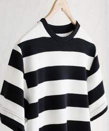 coen | リップルワイドボーダーTシャツ(Tシャツ/カットソー)