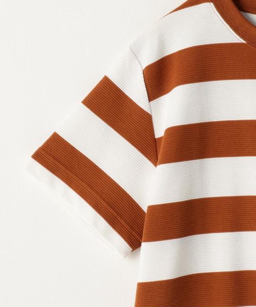 coen（コーエン）の「リップルワイドボーダーTシャツ（Tシャツ/カットソー・メンズ・ブラック/ネイビー/レンガ・X-LARGE/MEDIUM/SMALL/LARGE）」の7枚目の写真
