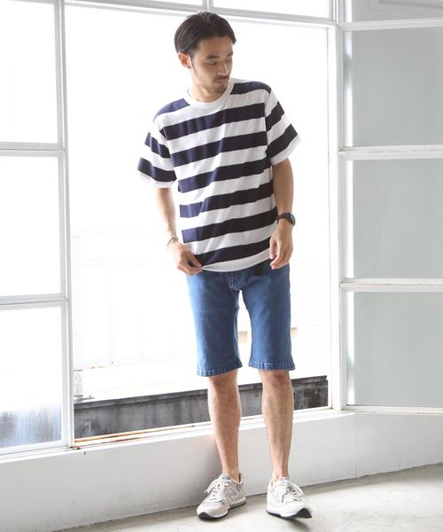 coen（コーエン）の「リップルワイドボーダーTシャツ（Tシャツ/カットソー・メンズ・ブラック/ネイビー/レンガ・X-LARGE/MEDIUM/SMALL/LARGE）」の21枚目の写真