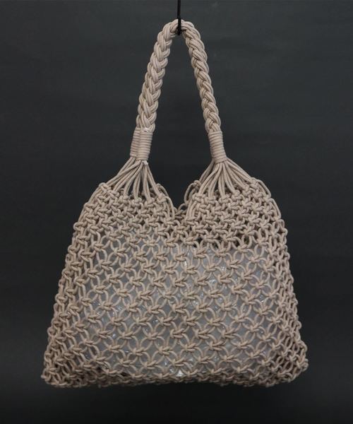 florist（フローリスト）の「マクラメショルダーバッグ（かごバッグ・レディース・ホワイト/ブラウン/イエロー/ベージュ・FREE）」の11枚目の写真