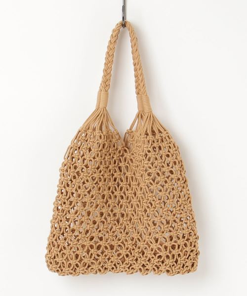 florist（フローリスト）の「マクラメショルダーバッグ（かごバッグ・レディース・ホワイト/ブラウン/イエロー/ベージュ・FREE）」の3枚目の写真