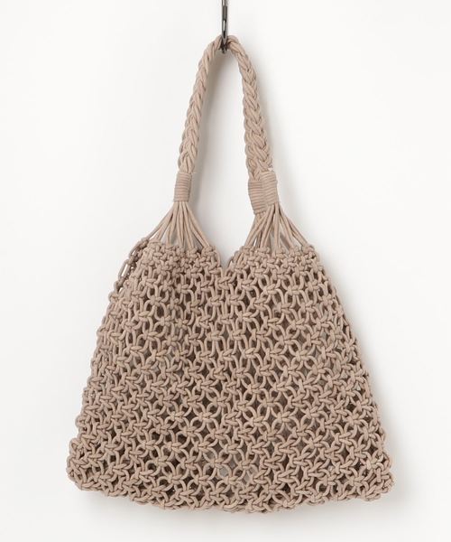 florist（フローリスト）の「マクラメショルダーバッグ（かごバッグ・レディース・ホワイト/ブラウン/イエロー/ベージュ・FREE）」の5枚目の写真