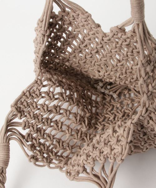 florist（フローリスト）の「マクラメショルダーバッグ（かごバッグ・レディース・ホワイト/ブラウン/イエロー/ベージュ・FREE）」の7枚目の写真