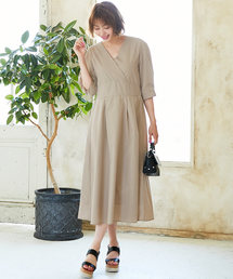 KOBE LETTUCE | バルーン袖カシュクールフレアワンピース＊レディース[E1872]神戸レタス(ワンピース)