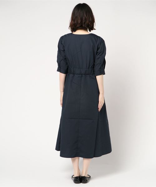 KOBE LETTUCE（コウベレタス）の「バルーン袖カシュクールフレアワンピース＊レディース[E1872]神戸レタス（ワンピース・レディース・グレイッシュベージュ/グリーン/ネイビー・FREE）」の5枚目の写真