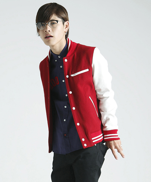 WEGO(ウィゴー)の「WEGO/ショールカラーメルトンスタジャン(スタジャン・メンズ・ブラック/グレー/グリーン/イエロー/レッド・MEDIUM/LARGE)」の8枚目の写真