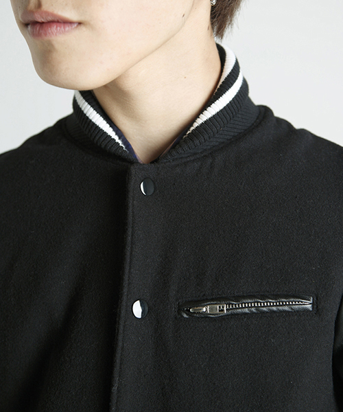 WEGO(ウィゴー)の「WEGO/ショールカラーメルトンスタジャン(スタジャン・メンズ・ブラック/グレー/グリーン/イエロー/レッド・MEDIUM/LARGE)」の13枚目の写真