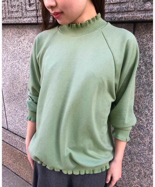 IEDIT（イディット）の「【ZOZO限定カラー追加！】ＩＥＤＩＴリブフリルスウェット（スウェット・レディース・カーキ/グレー/ブラック/ライトカーキ/モカ・MEDIUM/SMALL/X-LARGE/XX-LARGE/LARGE）」の11枚目の写真