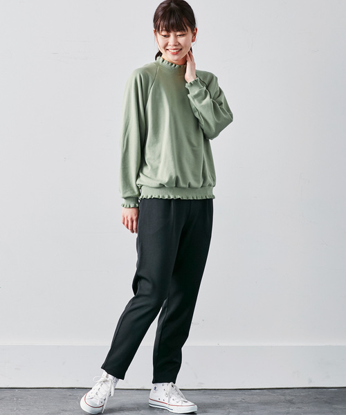 IEDIT（イディット）の「【ZOZO限定カラー追加！】ＩＥＤＩＴリブフリルスウェット（スウェット・レディース・カーキ/グレー/ブラック/ライトカーキ/モカ・MEDIUM/SMALL/X-LARGE/XX-LARGE/LARGE）」の13枚目の写真