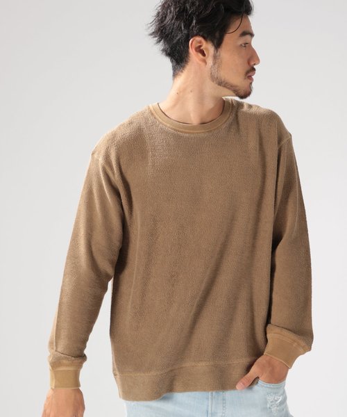 BAYFLOW（ベイフロー）の「ピグメント染オモテループプルオーバー（Tシャツ/カットソー・メンズ・ベージュ/パープル/ネイビー/マスタード・SMALL/MEDIUM/LARGE）」の2枚目の写真