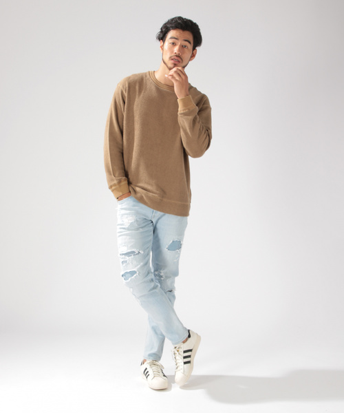 BAYFLOW（ベイフロー）の「ピグメント染オモテループプルオーバー（Tシャツ/カットソー・メンズ・ベージュ/パープル/ネイビー/マスタード・SMALL/MEDIUM/LARGE）」の16枚目の写真