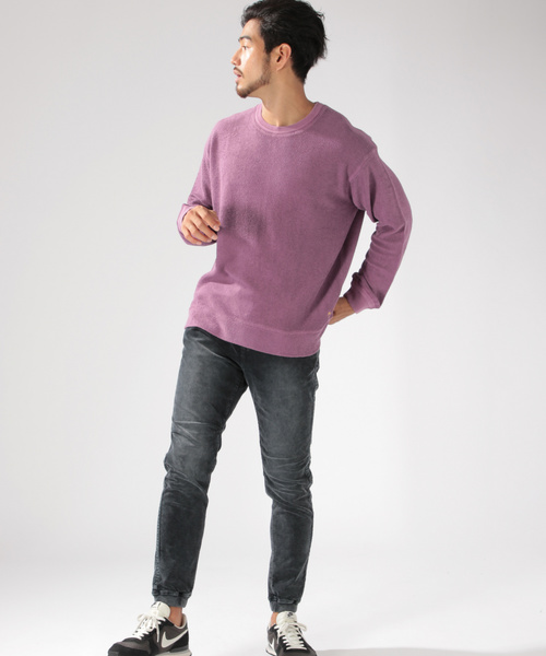 BAYFLOW（ベイフロー）の「ピグメント染オモテループプルオーバー（Tシャツ/カットソー・メンズ・ベージュ/パープル/ネイビー/マスタード・SMALL/MEDIUM/LARGE）」の7枚目の写真