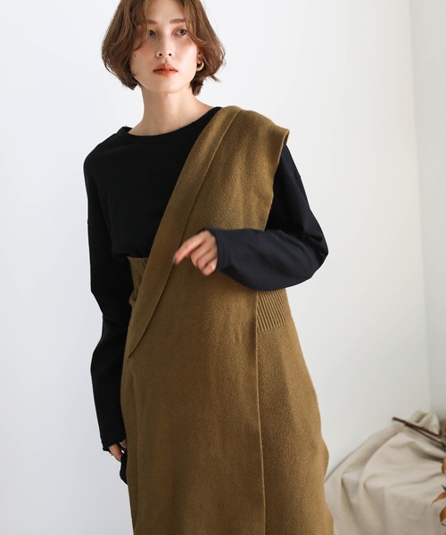 select MOCA（セレクトモカ）の「ルーズスリットサイドスリットコットンロングスリーブTシャツ（Tシャツ/カットソー・レディース・ベージュ/グレー/ホワイト/ブラック/モカ/チャコールグレー・FREE）」の21枚目の写真