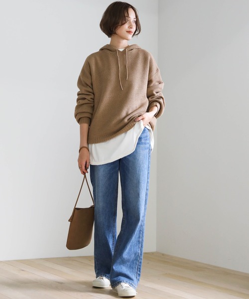 select MOCA（セレクトモカ）の「ルーズスリットサイドスリットコットンロングスリーブTシャツ（Tシャツ/カットソー・レディース・ベージュ/グレー/ホワイト/ブラック/モカ/チャコールグレー・FREE）」の17枚目の写真