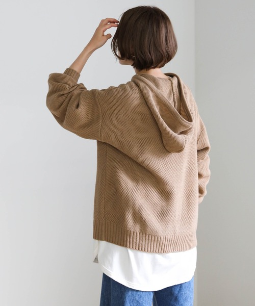 select MOCA（セレクトモカ）の「ルーズスリットサイドスリットコットンロングスリーブTシャツ（Tシャツ/カットソー・レディース・ベージュ/グレー/ホワイト/ブラック/モカ/チャコールグレー・FREE）」の18枚目の写真