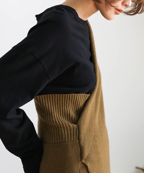 select MOCA（セレクトモカ）の「ルーズスリットサイドスリットコットンロングスリーブTシャツ（Tシャツ/カットソー・レディース・ベージュ/グレー/ホワイト/ブラック/モカ/チャコールグレー・FREE）」の14枚目の写真