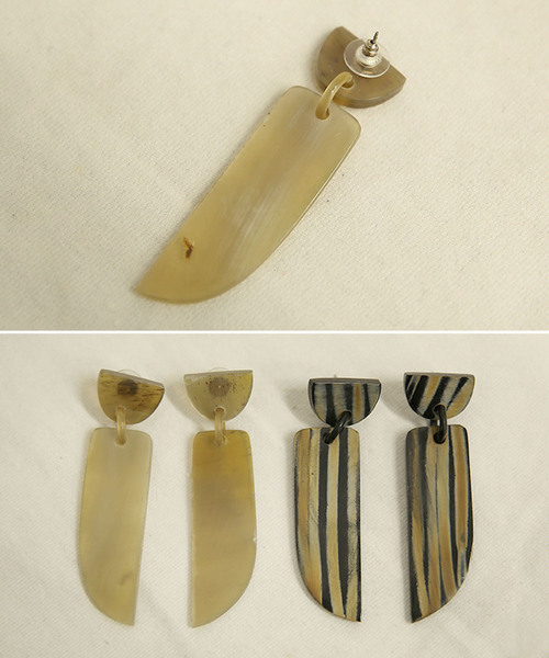 select MOCA(セレクトモカ)の「バッファローフラグメントピアス(象牙ピアス)(ピアス(両耳用)・レディース・ブラック/ベージュ・FREE)」の8枚目の写真