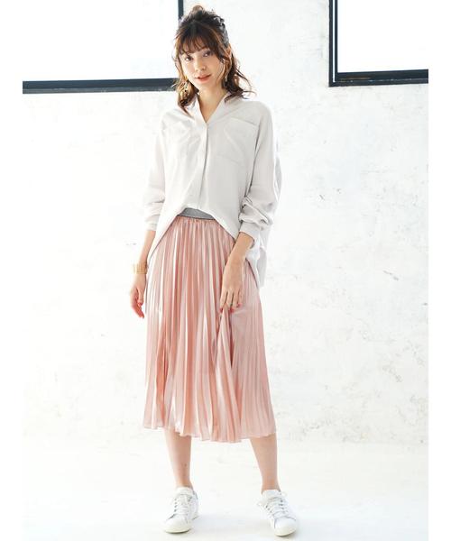 Editt by YECCA VECCA（エディットバイイェッカヴェッカ）の「P.シャイニープリーツスカート（スカート・レディース・ピンク/シルバー/ゴールド・FREE）」の10枚目の写真