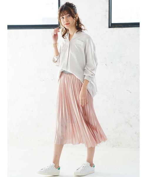 Editt by YECCA VECCA（エディットバイイェッカヴェッカ）の「P.シャイニープリーツスカート（スカート・レディース・ピンク/シルバー/ゴールド・FREE）」の12枚目の写真