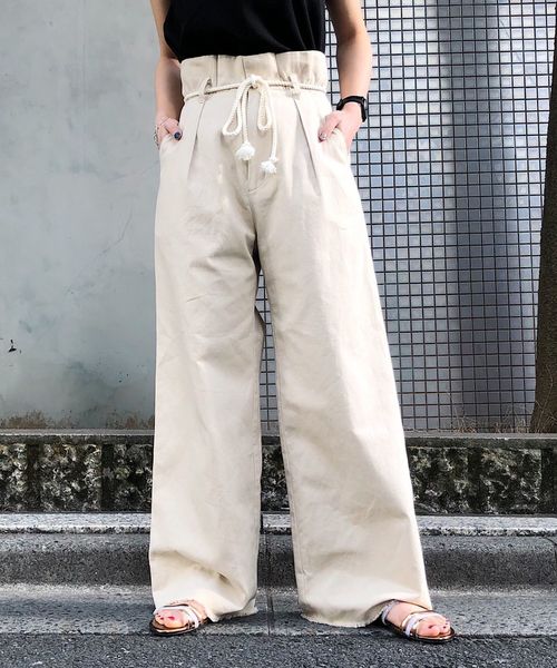 PAGEBOY（ページボーイ）の「アサコン ロープベルトパンツ（その他パンツ・レディース・ホワイト/ブラック/カーキ・FREE）」の2枚目の写真