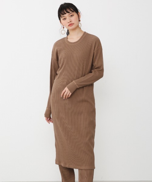 テレコサイドスリットロングTOPS テレコサイドスリットロングTOPS
