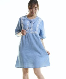 ＴＣデニム　刺繍入りチュニック（ＬＣ）