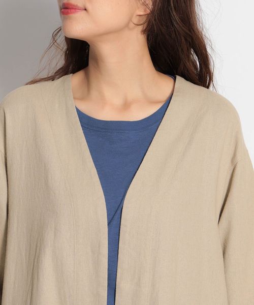 niko and...（ニコアンド）の「ヨーロピアンリネンレーヨンロングコート（その他アウター・レディース・ブラウン/ライトブラウン/キャメル・MEDIUM/LARGE）」の10枚目の写真