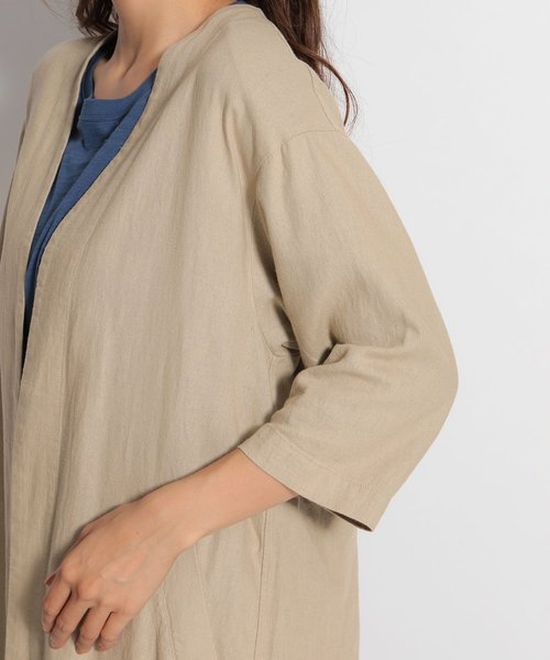 niko and...（ニコアンド）の「ヨーロピアンリネンレーヨンロングコート（その他アウター・レディース・ブラウン/ライトブラウン/キャメル・MEDIUM/LARGE）」の11枚目の写真