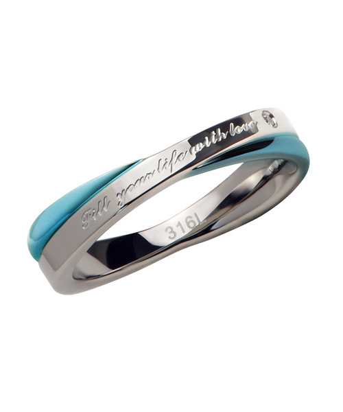 SiNCERE(シンシア)の「Message&One Point Ring/メッセージ&ワンポイント リング キュービックジルコニア入り(リング)」|ライトブルー