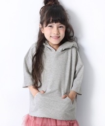 devirock | 切りっぱなしミニ裏毛7分袖パーカー(パーカー)