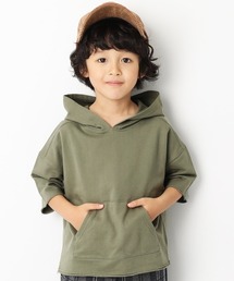 devirock | 切りっぱなしミニ裏毛7分袖パーカー(パーカー)