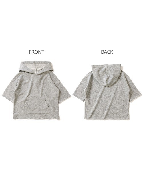 devirock(デビロック)の「切りっぱなしミニ裏毛7分袖パーカー(パーカー・キッズ・パープル/カーキ/ライトブラウン/ブルーグレー/モカ/ラベンダー/杢グレー/スミクロ/パープル系その他/ベージュ・80cm/90cm/110cm/100cm/120cm/130cm/140cm/150cm/160cm)」の21枚目の写真