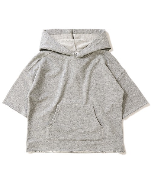 devirock(デビロック)の「切りっぱなしミニ裏毛7分袖パーカー(パーカー・キッズ・パープル/カーキ/ライトブラウン/ブルーグレー/モカ/ラベンダー/杢グレー/スミクロ/パープル系その他/ベージュ・80cm/90cm/110cm/100cm/120cm/130cm/140cm/150cm/160cm)」の18枚目の写真