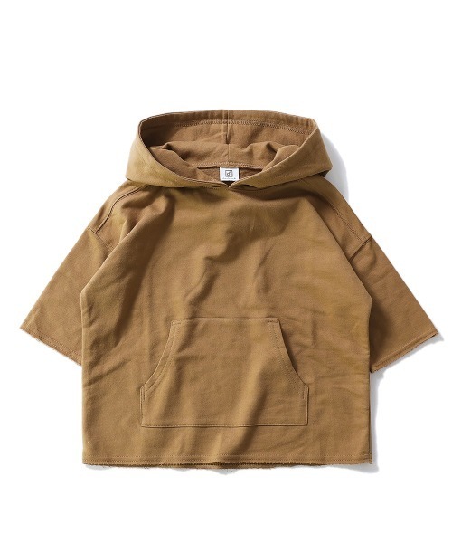 devirock(デビロック)の「切りっぱなしミニ裏毛7分袖パーカー(パーカー・キッズ・パープル/カーキ/ライトブラウン/ブルーグレー/モカ/ラベンダー/杢グレー/スミクロ/パープル系その他/ベージュ・80cm/90cm/110cm/100cm/120cm/130cm/140cm/150cm/160cm)」の17枚目の写真