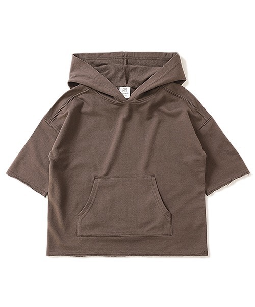 devirock(デビロック)の「切りっぱなしミニ裏毛7分袖パーカー(パーカー・キッズ・パープル/カーキ/ライトブラウン/ブルーグレー/モカ/ラベンダー/杢グレー/スミクロ/パープル系その他/ベージュ・80cm/90cm/110cm/100cm/120cm/130cm/140cm/150cm/160cm)」の16枚目の写真