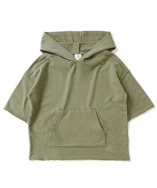 devirock(デビロック)の「切りっぱなしミニ裏毛7分袖パーカー(パーカー・キッズ・パープル/カーキ/ライトブラウン/ブルーグレー/モカ/ラベンダー/杢グレー/スミクロ/パープル系その他/ベージュ・80cm/90cm/110cm/100cm/120cm/130cm/140cm/150cm/160cm)」の14枚目の写真