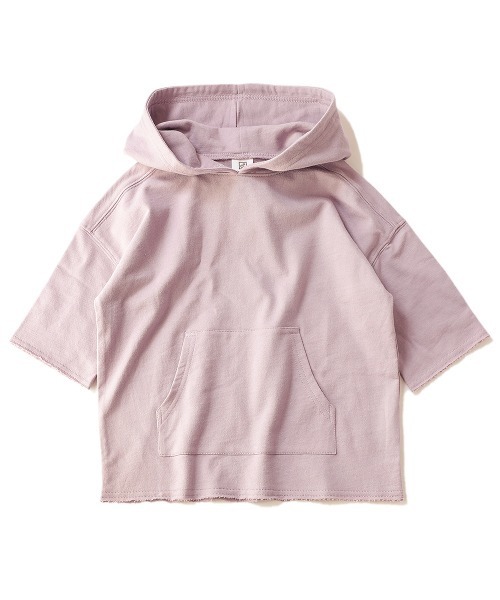 devirock(デビロック)の「切りっぱなしミニ裏毛7分袖パーカー(パーカー・キッズ・パープル/カーキ/ライトブラウン/ブルーグレー/モカ/ラベンダー/杢グレー/スミクロ/パープル系その他/ベージュ・80cm/90cm/110cm/100cm/120cm/130cm/140cm/150cm/160cm)」の11枚目の写真